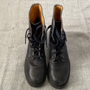 Frye lace up heeled booties.